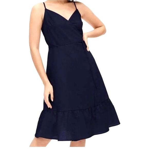 GAP Dresses & Skirts - Gap Ruffle Cami Wrap Dress in Linen